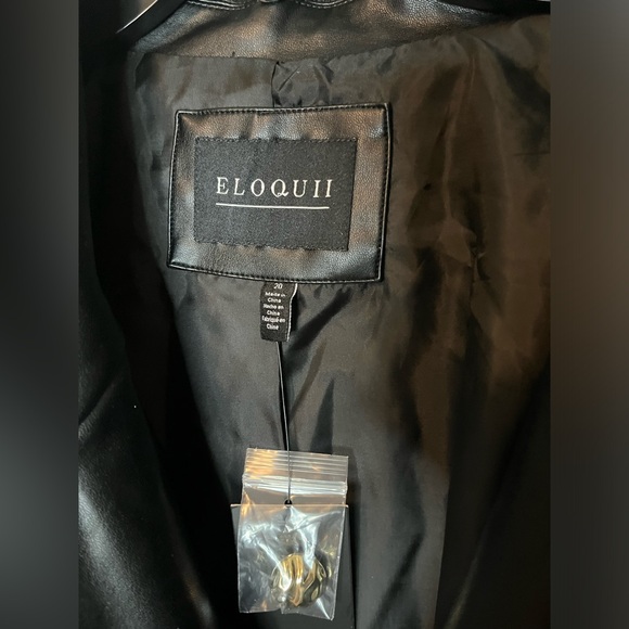 NWT Eloquii Faux Leather double breasted blazer size 20 - Picture 3 of 6
